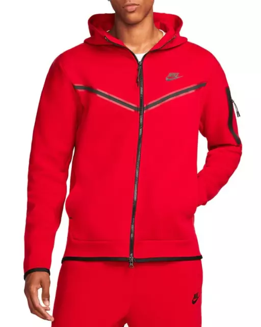 MENS NIKE SPORTSWEAR Tech Fleece Tracksuits CU4495 687 Red/Black Size L ...