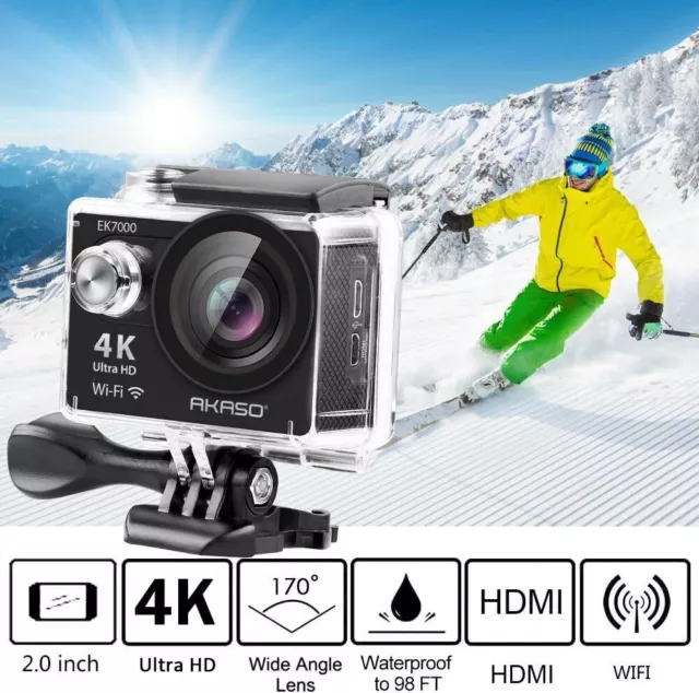 AKASO EK7000 4K30FPS 20MP Action Camera Ultra HD Sports Camera Underwater Camera