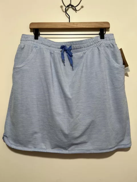 DULUTH TRADING CO. Womens Blue Striped Athletic Pier Genius Skort Pockets L  NWT £27.48 - PicClick UK