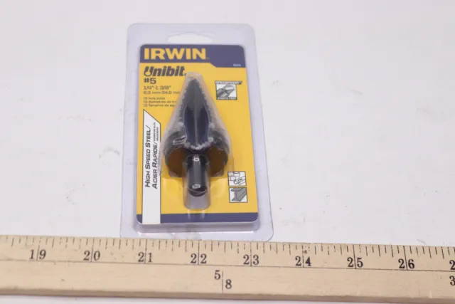 Irwin Tools Unibit #5 1/4" to 1-3/8" Step Drill Bit 1/2" Shank 10235