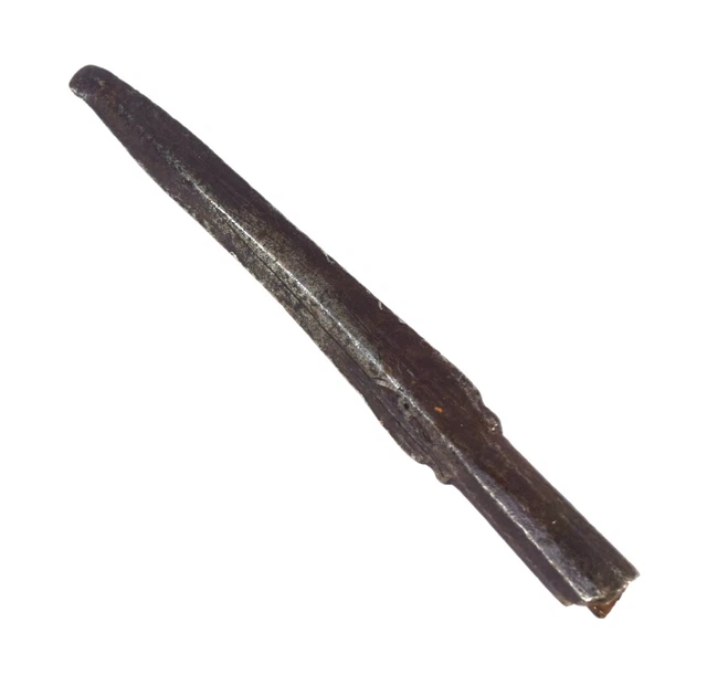 Vieux Antique Repasser Spear Tête / Fin Bhala Brisé Riche Patine de Collection