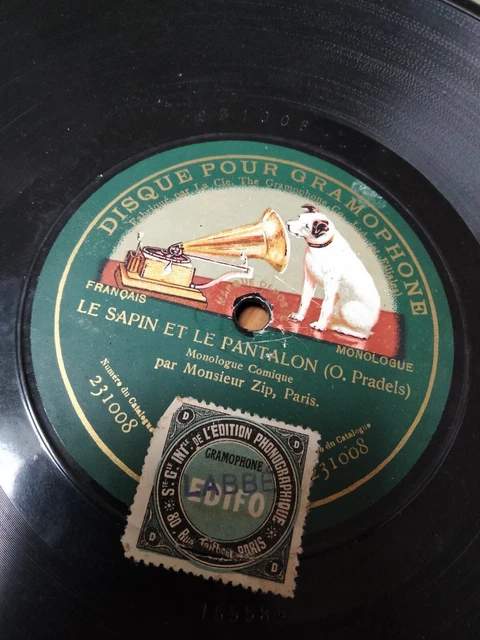 78 RPM- (O. Pradels) Barbasson-Le sapin et le pantalon GRAMOPHONE par Mr Zip