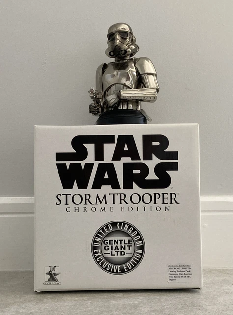 Star Wars Stormtrooper Chrome UK Exclusive Gentle Giant Limited Mini Bust Boxed