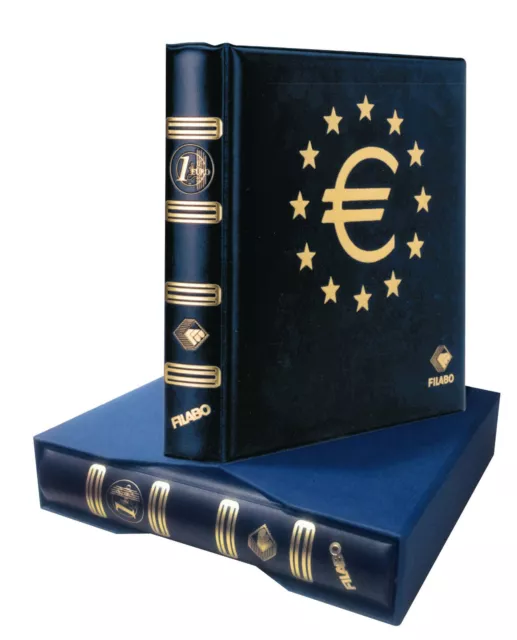 FILABO Album Monnaies Euro Skay Bleu Avec Boîte De