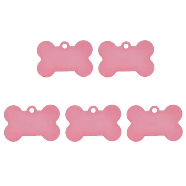 20 piezas etiquetas de identificación de perro nombre en blanco color brillante accesorios para mascotas hueso