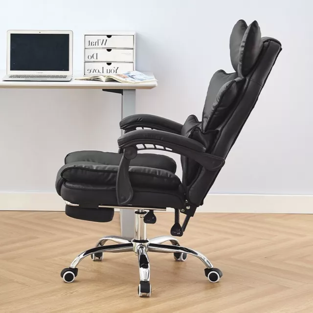 Ergonomic Gaming Chair Recliner Swivel Executive Office Desk Chair Faux Leather 2