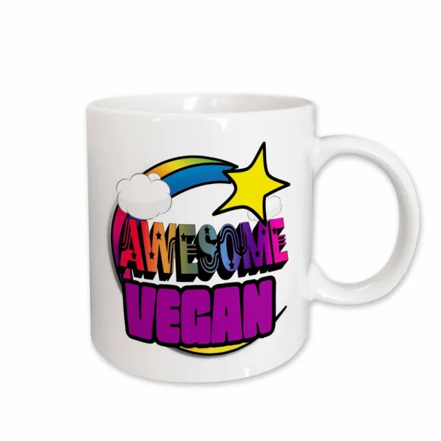 3dRose Shooting Star Rainbow Awesome Vegan Mug