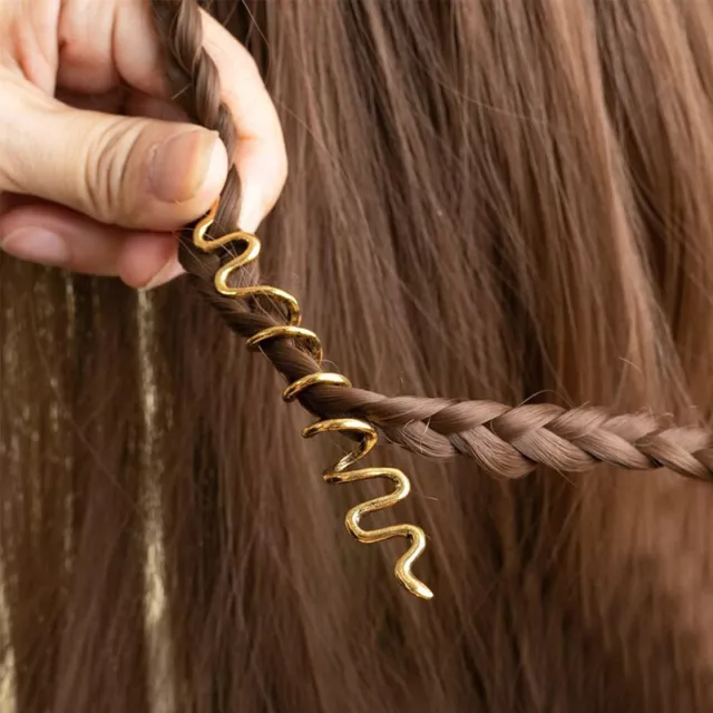 6Pcs Golden Silver Hair Rings Spiral Charms Hair Braid Dreadlock Beads Clips h