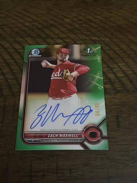 2022 Bowman Chrome Zach Maxwell  GREEN REFRACTOR 1st AUTO /99  #CDA-ZM