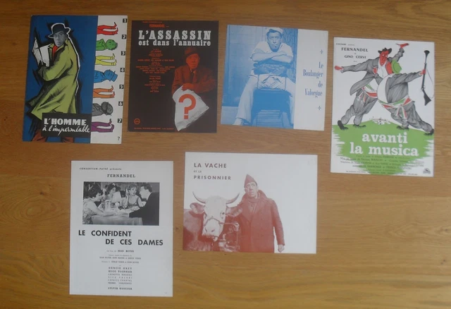 FERNANDEL lot de 6 synopsis cinema originale