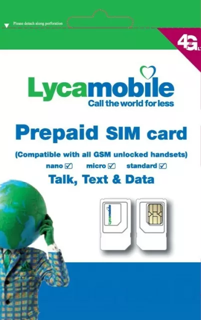 O2Lycamobile 4G UK Super Talk Prepaid SIM Card Pay as you go for Data, Call Text 2