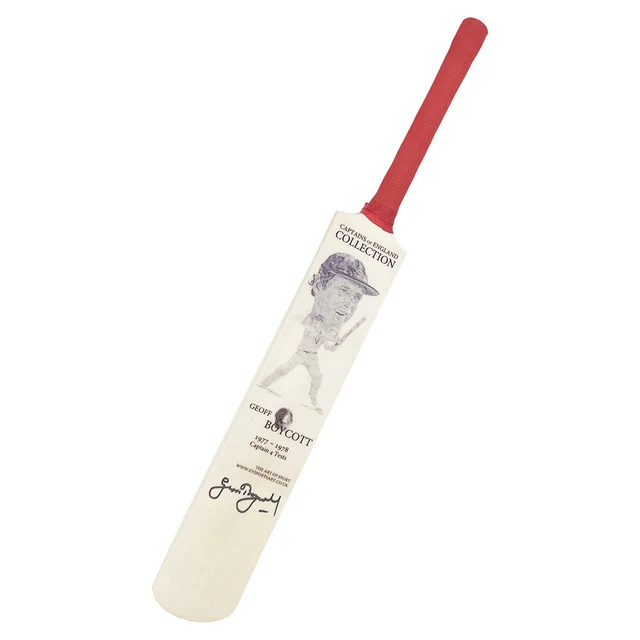 Signed Geoffrey Boycott Mini Bat - England Cricket Icon +COA