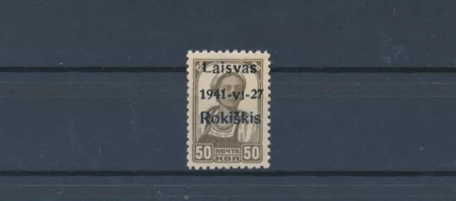 Besetzung Litauen Rokiskis Aufdruck 1941** Michel 6 a I geprüft (S21284)