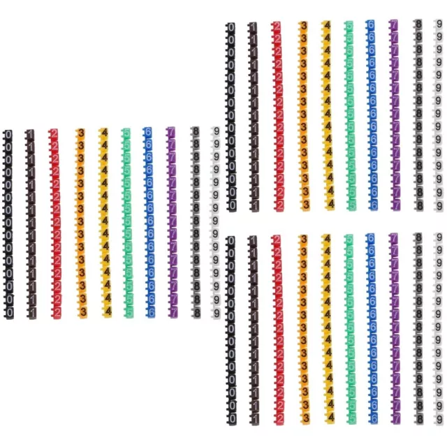 450 pcs Colorful Cable Marker 0-9 Coded Number Labels Colorful Identification