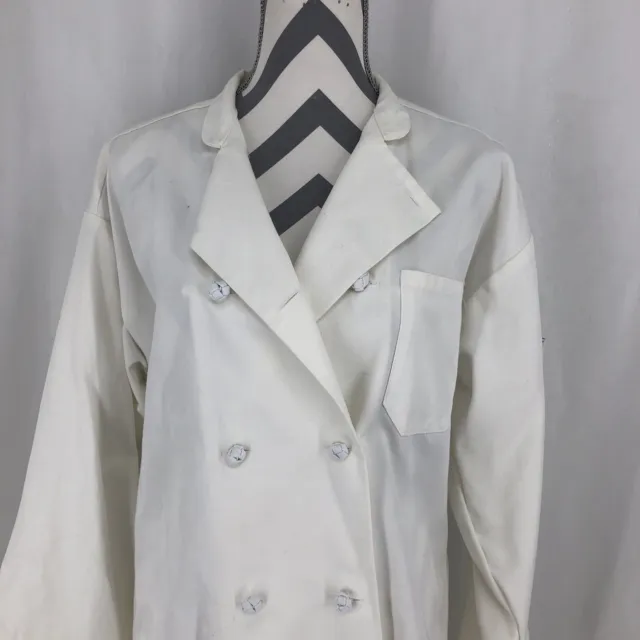 Uncommon Threads Working Wear Soft Knot Button Chef Coat Cook Jacket Unisex Med