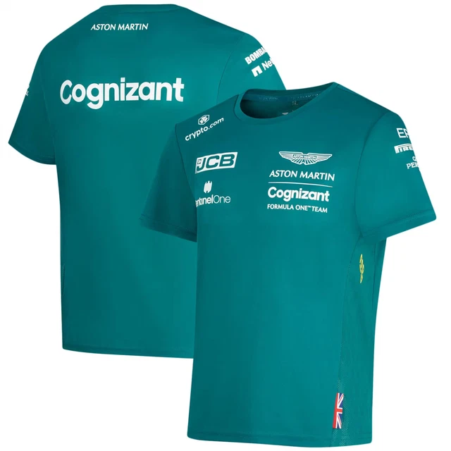 T-shirt bambino Aston Martin (taglia 5-6y) Formula 1 squadra ufficiale - nuova