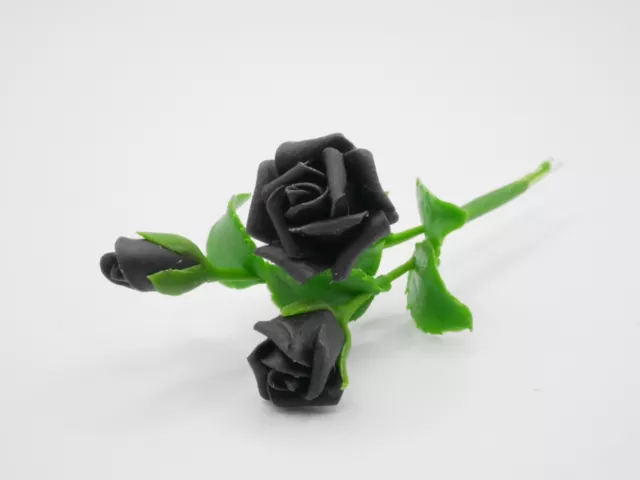 1 pc Miniature Rose Flower Clay Dollhouse Handmade Decor 1:12 Scale #2