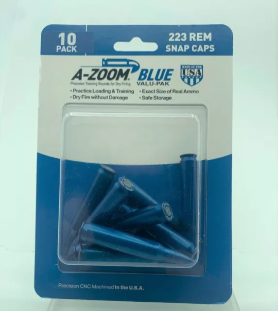 Pachmayr A-Zoom Metal Practice Snap Caps 223 Rem Aluminum Blue 10 Pack 12322