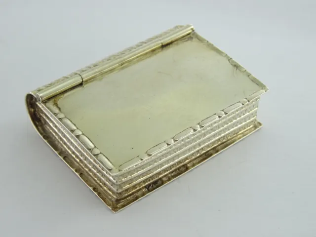 Vintage Hallmarked Sterling Silver Book Theme Novelty Pill Box