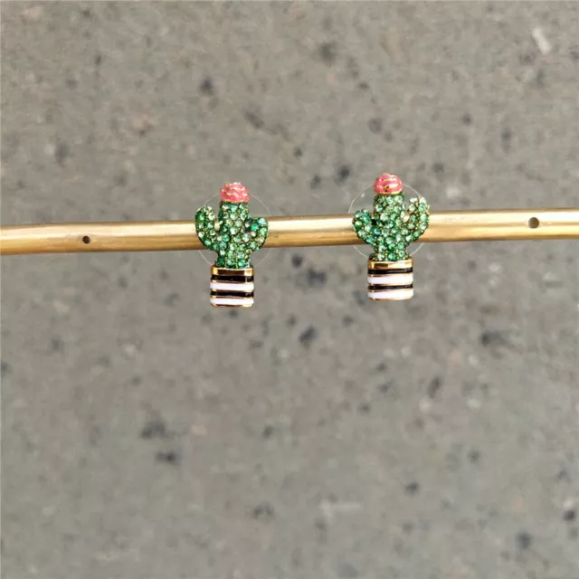 Kate Spade Scenic Route Pave Cactus Enamel glaze Fashion Stud Earrings