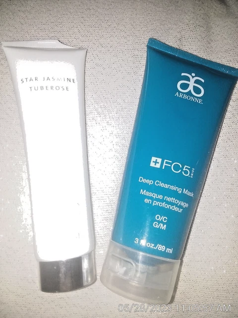 95% FULL-ARBONNE FC5 Deep Cleansing Mask & UNOPENED Star Jasmine Tuberose Lotion
