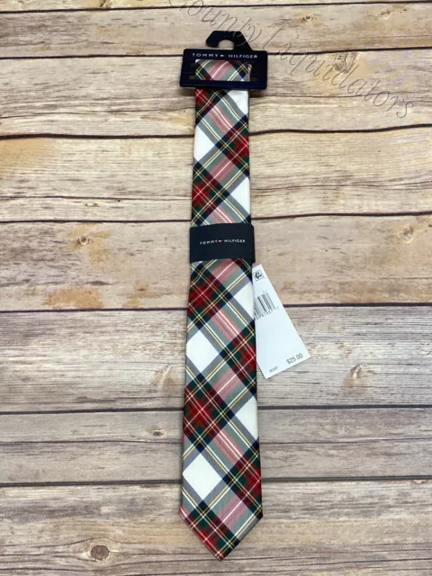 Tommy Hilfiger Kids Boys Plaid Accessories Neck Tie Red Blue New Event attired