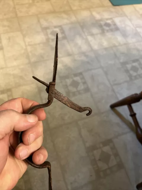 Early 18th Century Hand Forged 9 Inch Door Latch With Fancy Thumb Piece 1720-50 2