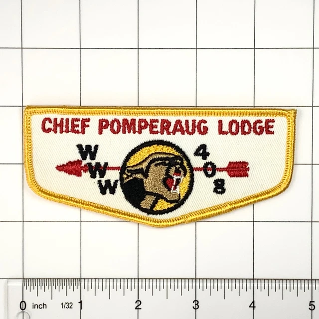 OA CHIEF POMPERAUG LODGE 408 Flap Patch F3 Pomperaug Council Bridgeport CT BSA