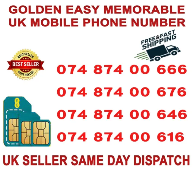 Golden Easy Memorable Uk Vip Mobile Phone Number/Platinum Sim ( Ee Network) B 67