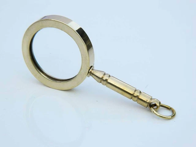 Wholesale Lot Of 10 Mini Reading Glass Brass Magnifying Glass Pendant Necklace