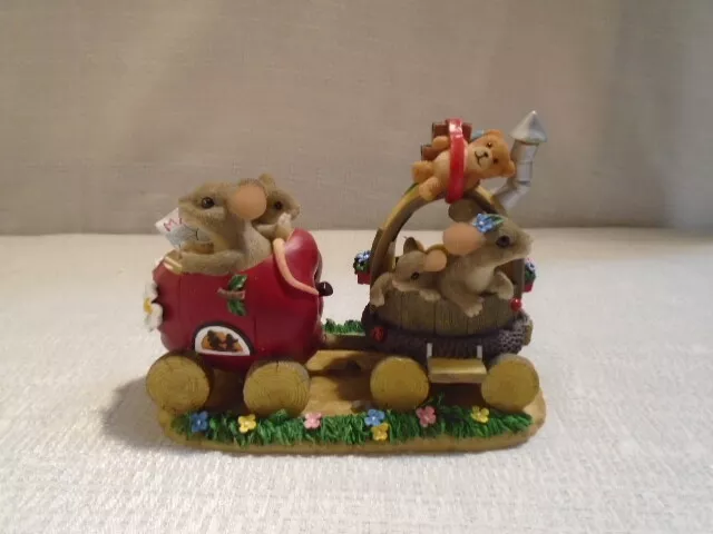 Charming Tails Expo Bound Spring Train Mouse Figurine 98/229