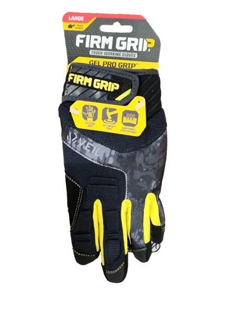 Firm Grip Gel Pro Grip Veil Tough Working Gloves Size Large