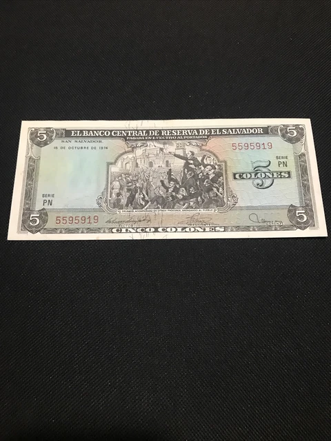El Salvador 5 Colones 1974