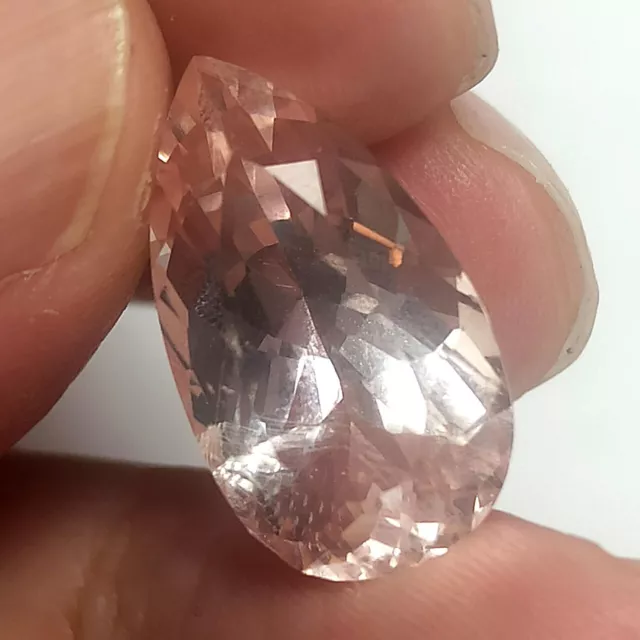 AAA VVS 9.5ct Brazilian Pink Morganite Pear Cut ~100% Natural Untreated Beryl~