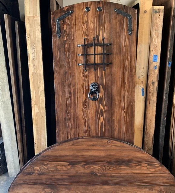Rustic reclaimed lumber arched top door solid wood story book castle HOBBIT 3