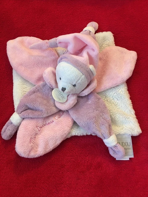 🇫🇷Doudou Plat Ours Rose Pétales Doudou & Compagnie Mon Doudou Collector