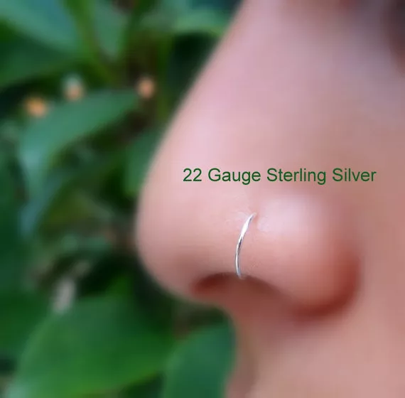 Surgical Steel Silver Nose Ear Lip Piercing Hoop Seamless Ring 2