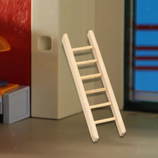 Miniature Dollhouse Wooden Ladder Photography Props Doll House Furniture DIY