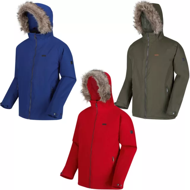 Regatta Mens Haig Waterproof Insulated Fur Trimmed Hooded Outdoor Jacket