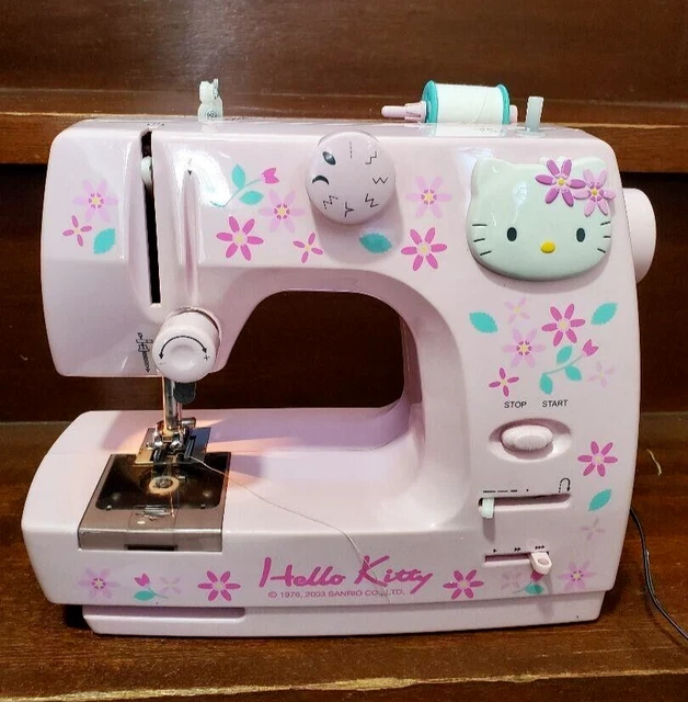 Shinko Hello Kitty Sewing Machine YN-485 Pink Flower No Instructions F/S Sanrio