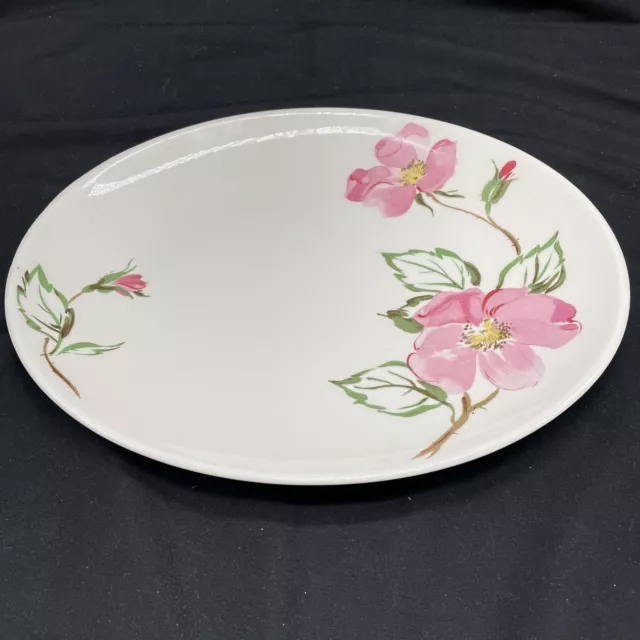 Edwin Knowles 12.5” Oval Serving Platter Sweetbriar Large Pink Flowers 1950’s