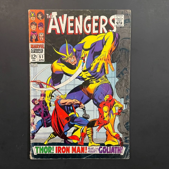 Avengers 51 Silver Age Marvel 1968 Roy Thomas John Buscema cover Thor Iron Man