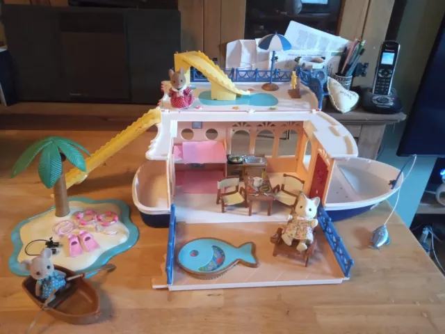 Sylvanian Families Seaside Cruiser Boat Playset with figures and accessories