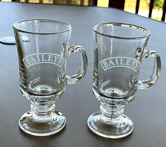 Baileys Original Irish Cream, Glass Irish Coffee Mugs, Cups, Set of 2