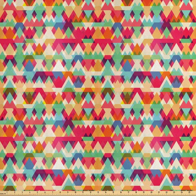 ABAKUHAUS Indie Tessuto a Metraggio Triangoli colorati Tessuto