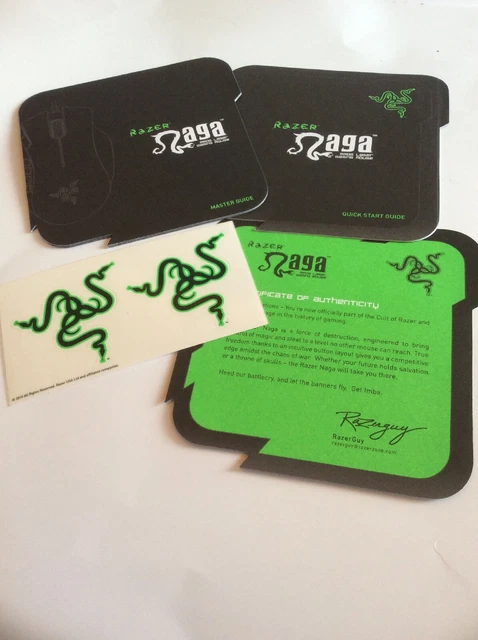 Razer Naga Stickers Master Guide Certificate Of Authenticity Quick Start Guide