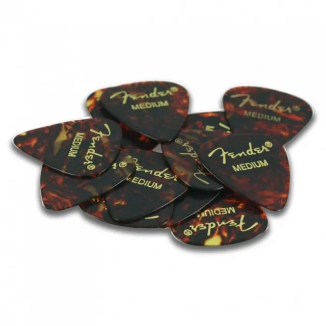 12 Mediators Fender Celluloid 351 Classic Shell Tortoise Medium Guitar Picks 2