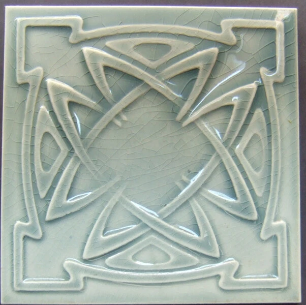 German Art Nouveau Vintage Ceramic Tile Rare Reproduction Majolica European 3