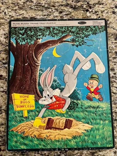 Vintage 1963 Bugs Bunny Elmer Fudd Tray Puzzle