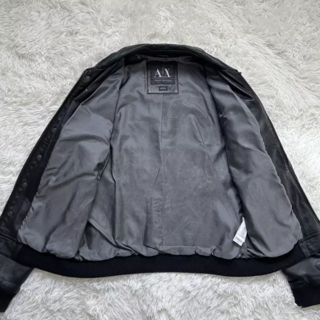 ARMANI EXCHANGE LAMB Leather Jacket L Single Rider $227.99 - PicClick